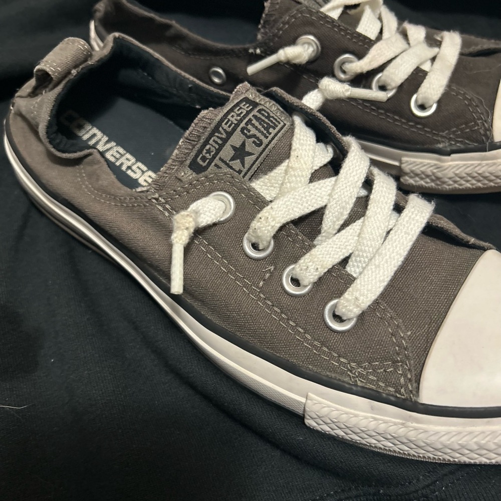 Gray slip-on chuck Taylors